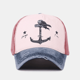 elvesmall Unisex Make-Old Pirate Ship Anchor Pattern Ivy Cap Outdoor Suncreen Baseball Hats Stretch Fit Cap