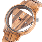 trendha Deffrun Transparent Creative Wooden Wrist Watch Unique Design Men Quartz Watch