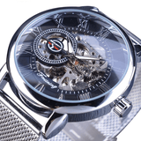 trendha Forsining GMT1040 Fashion Men Automatic Watch Luminous Display Transparent Mesh Mechanical Watch