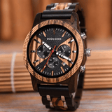 trendha DODO DEER C08 Fashion Date Display Stopwatch Calendar Wooden Men Quartz Watch