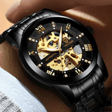 trendha TEVISE T9005A Fashion Men Automatic Watch Hollow-Carved Design Waterproof Luminous Display Mechanical Watch