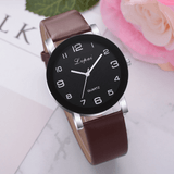 trendha LVPAI P383 Fashion Casual Simple Big Dial PU Leather Strap Women Quartz Watch