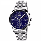 trendha SKMEI 9070 Fashion Men Quartz Watch Casual Steel Business Wristwatch