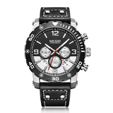 trendha Fashion Sports Business Luminous Point with Calendar Date Display PU Leather Band Waterproof Men Quartz Watch
