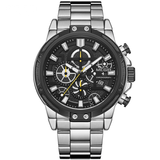 trendha MEGIR 2108 Luxury Big Dial Chronograph Business Style Stainless Steel Men Watch Quartz Watch