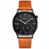 trendha CRRJU 2129 Casual Style Calendar Men Wrist Watch Leather Strap Working-Dials Quartz Watches