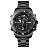 elvesmall SKMEI 1670 Business Style Countdown Dual Display Watch Luminous Display Full Steel Men Wrist Watch