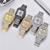 trendha Fashion Elegant Alloy Quartz Watch Diamond Cool Men Watch Square Dial Shape Quartz Watch