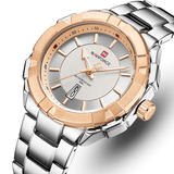 trendha NAVIFORCE NF9176 Waterproof Fashionable Men Wrist Watch Full Steel Business Style Quartz Watch
