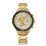 trendha WINNER Fashion Shining Roman Numerals Mechanical Watch Luxury Golden Men Automatic Watch