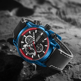 trendha MEGIR 2104 Sport Men Watch Waterproof Luminous Date Display Chronograph Leather Strap Quartz Watch