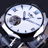 trendha GMT964 Automatic Mechanical Watch Transparent Skeleton Dial Men Watch