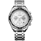 trendha SINOBI 9696 Waterproof Calendar Men Watch Full Steel Luminous Display Quartz Watch