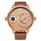 trendha OULM HP6032 Big Dial Creative Men Wrist Watch Leather Watch Band Quartz Watches