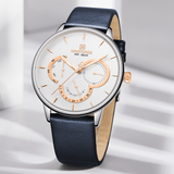 trendha NAVIFORCE 3011 Ultra Thin Calendar Casual Style Men Wrist Watch Leather Band Quartz Watch