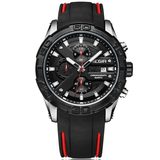 trendha MEGIR 2055 Sport Watch Men Quartz Chronograph Black Male Wrist Watch