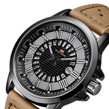 trendha Deffrun Roman Number Business Style Men Wrist Watch Waterproof Calendar Leather Band Quartz Watch