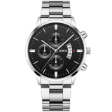 trendha GENEVA Fashion Men Watch Date Display Stainless Steel Strap Business Quartz Watch