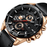 trendha VA VA VOOM VA-216 Fashion Men Watch 3ATM Waterproof Date Display Leather Strap Quartz Watch