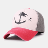 elvesmall Unisex Make-Old Pirate Ship Anchor Pattern Ivy Cap Outdoor Suncreen Baseball Hats Stretch Fit Cap