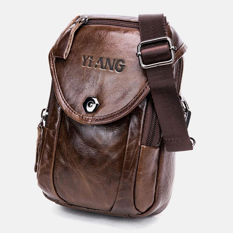 elvesmall Multifunction Small Fashion Waist Bag Men Leather Belt Phone Bag Single Shoulder bag Crossbody Bag