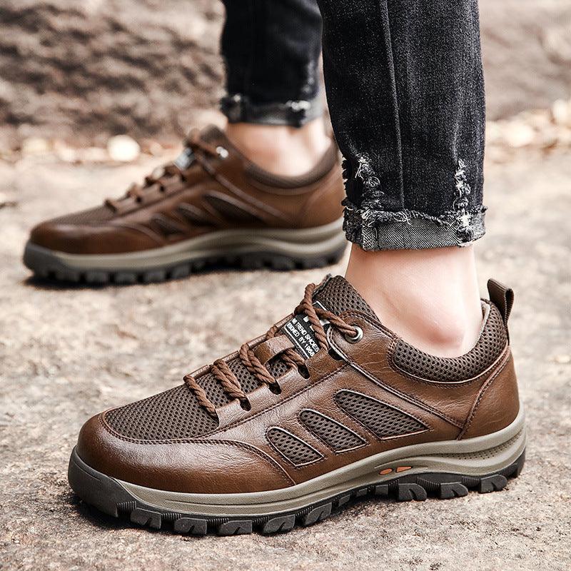 elvesmall Breathable Casual Leather Shoes Men's Comfortable Sports