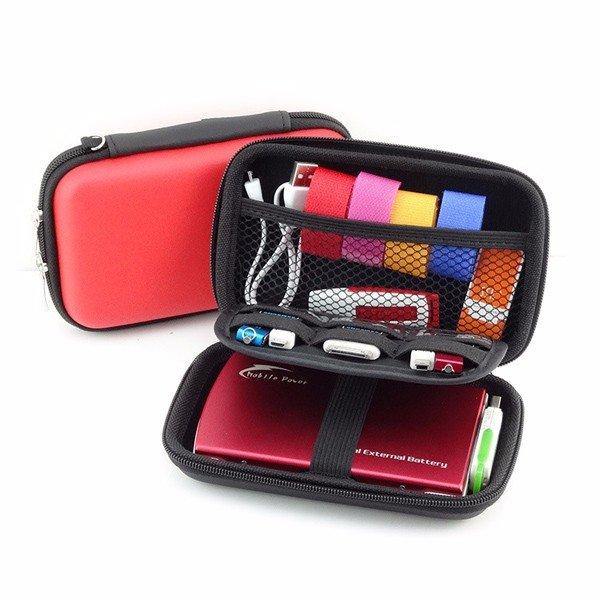 elvesmall USB Flash Drive Earphone Digital Gadget Pouch Travel Silver Storage Bag