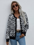 elvesmall Zebra Print Button Down Cardigan