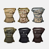 elvesmall Men Canvas Camouflage Tactical Outdoor Multifunction Casual Travel Sport Fishing Gear Bag Waist Bag Leg Bag For Riding Cycling