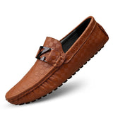 elvesmall Men's Plus Size Casual Leather Shoes Pedal Peas
