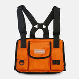 elvesmall Unisex Oxford Cloth Letter Pattern Multi-Pocket Tactical Bag Chest Bag Backpack