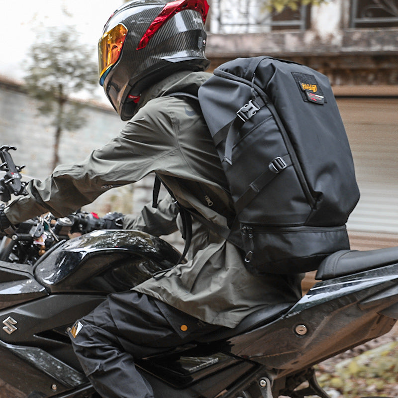 elvesmall Men's Motorcycle Waterproof Motorcycle Travel Backpack