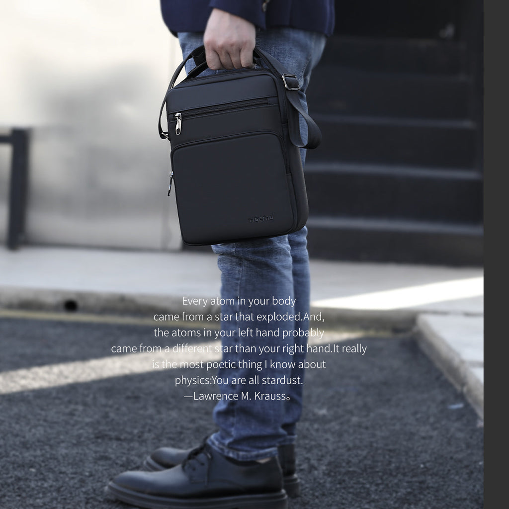 elvesmall New Men's Messenger Waterproof Simple Business Shoulder Bag