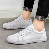 elvesmall Daily Viscose Shoes Round Toe Solid Color Men's Low-top Casual White Spot Men's Shoes Sneakers