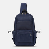 elvesmall Men Oxford Large Capacity Chest Bag Multi-pockets Crossbody Bag Shoulder Bag