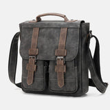elvesmall Men PU Leather Multi-pockets Vintage Casual Waterproof Breathable Crossbody Bags Shoulder Bags