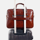 elvesmall Men Genuine Leather Multifunction Large Capacity Multi-pocket Crossbody Bag Shoulder Bag Handbag Messenger Briefcase