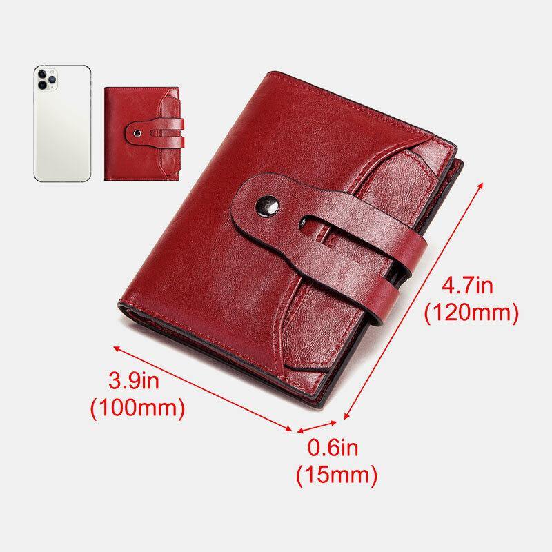 elvesmall Unisex Genuine Leather RFID Anti-theft Retro Personality Card Holder Wallet