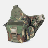 elvesmall Unisex Oxford Cloth Tactical Camouflage Outdoor Game Riding Multi-carry Saddle Bag Crossbody Bag Waist Bag Backpack