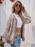 elvesmall Zebra Print Button Down Cardigan