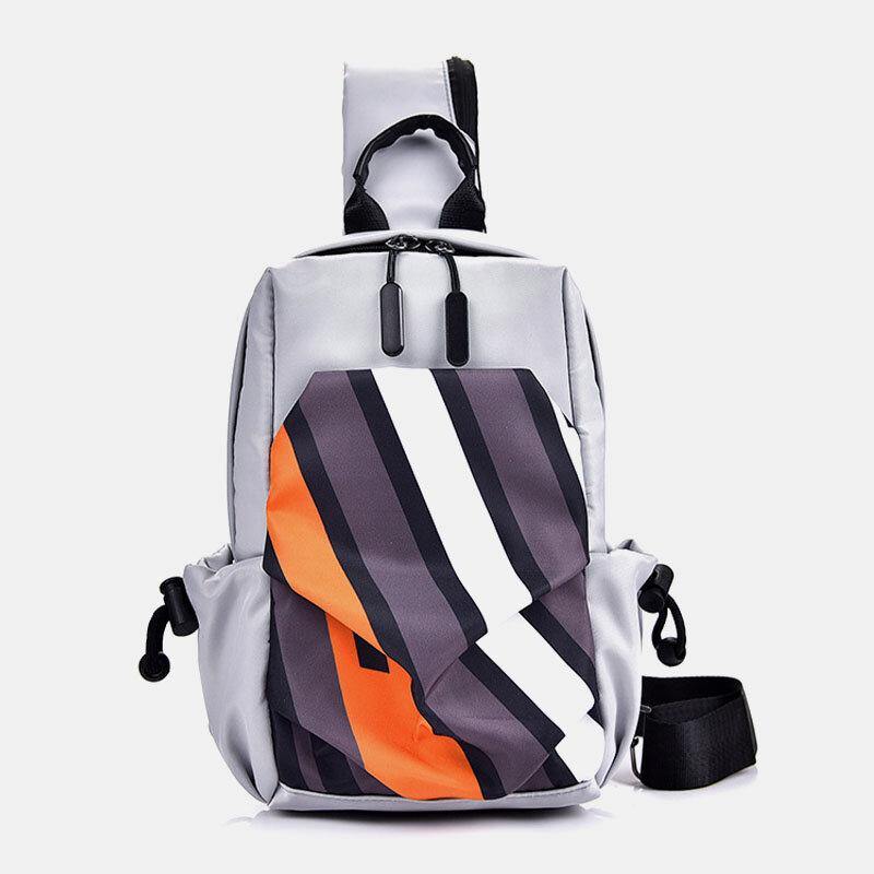 elvesmall Men Oxford Cloth Casual Fashion Waterproof Outdoor Storage Chest Bag Crossbody Bag
