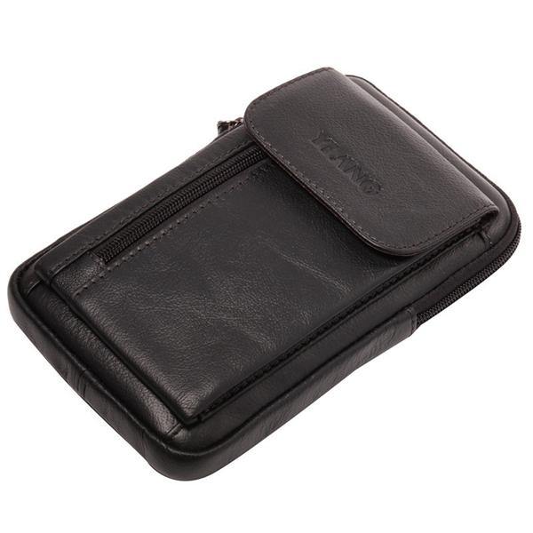 elvesmall Genuine Leather 5.5-7″ Cell Phone Bag Waist Bag Crossbody Bag For Men