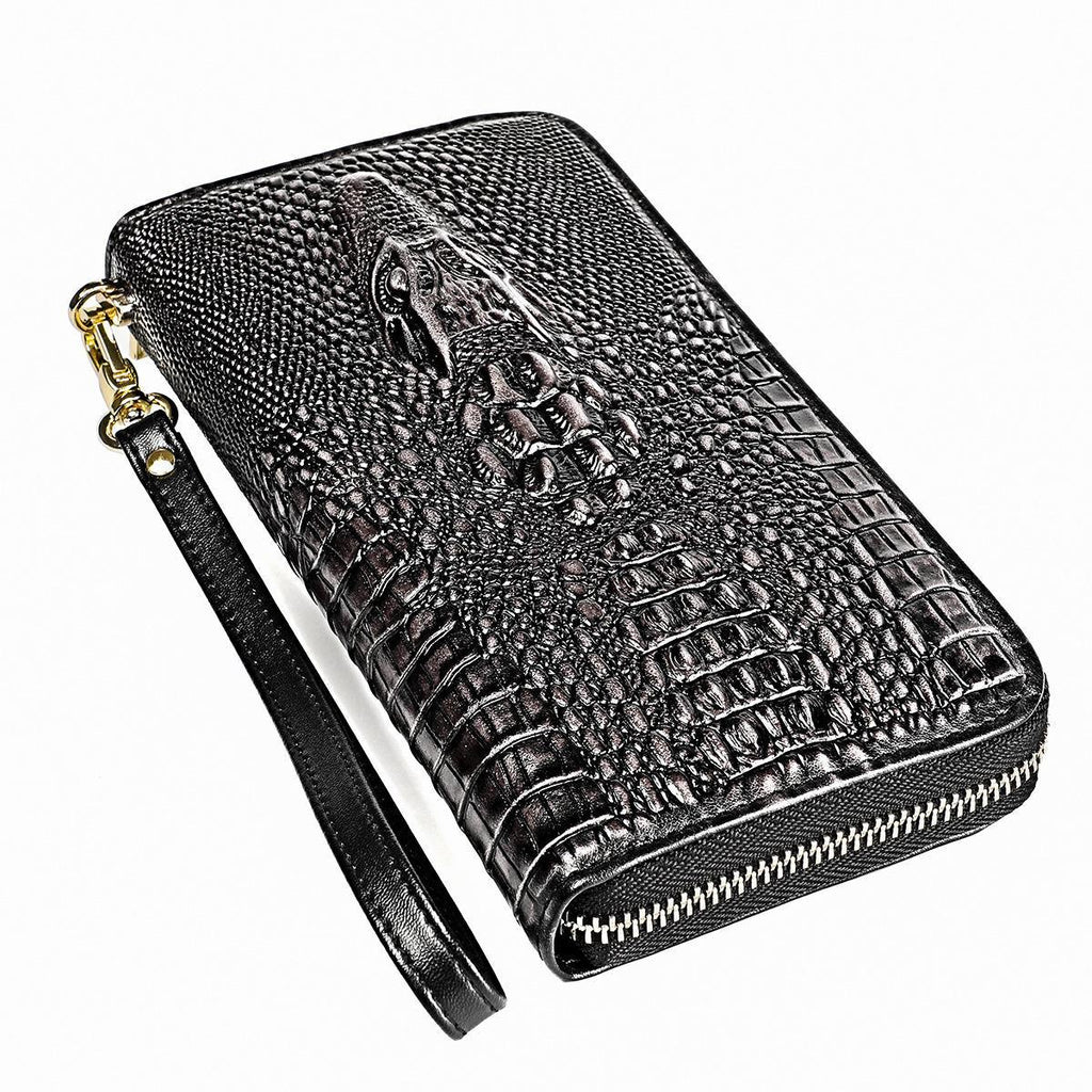 elvesmall Men Genuine Leather RFID Blocking Wallet Clutches Bags