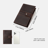 elvesmall Men Genuine Leather RFID Anti-theft Passport Case Clutch Purse Hand Carry Card Holder Wallet