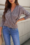 elvesmall V Neck Wrap Front Knitted Top