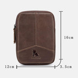 elvesmall Men Genuine Leather Retro Outdoor 6.5 Inch Phone Bag Belt Hand Free Waist Bag