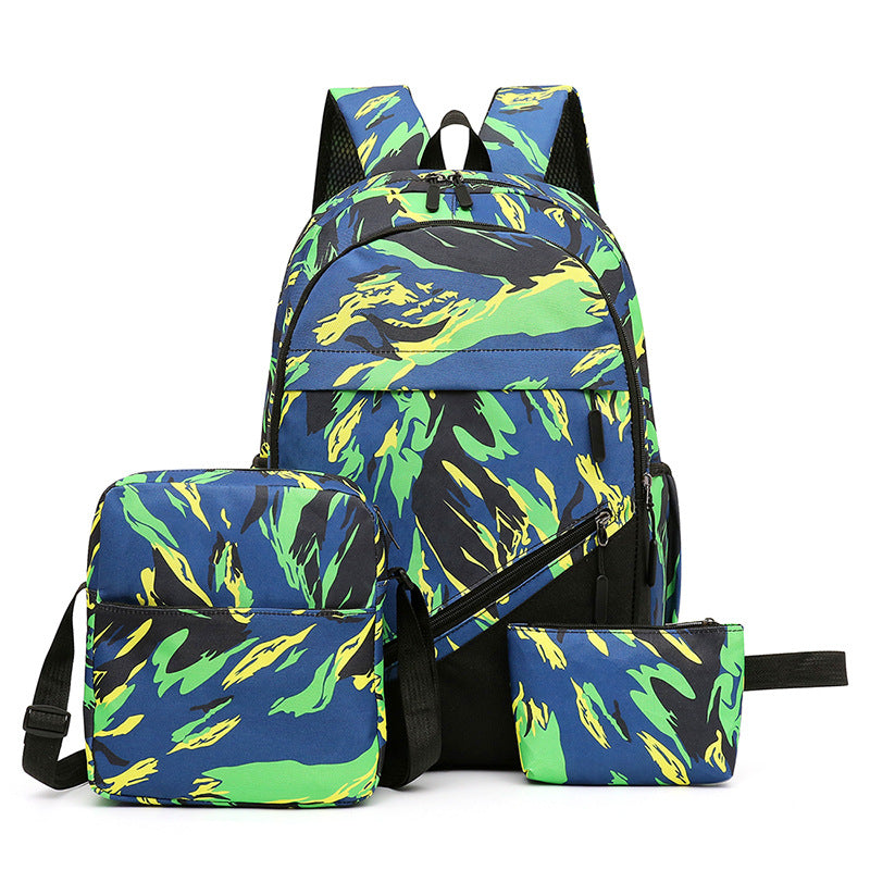 elvesmall Fashion Personality Canvas Camouflage Multi-pocket Backpack