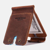 elvesmall Men Genuine Leather Hasp Vintage Multifunction Card Holder Money Clips Wallet Purse