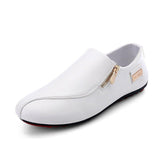 elvesmall Men Breathable Zipper Slip on Non Slip Casual Flats Shoes