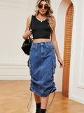 elvesmall Urban Explorer Drawstring Denim Skirt